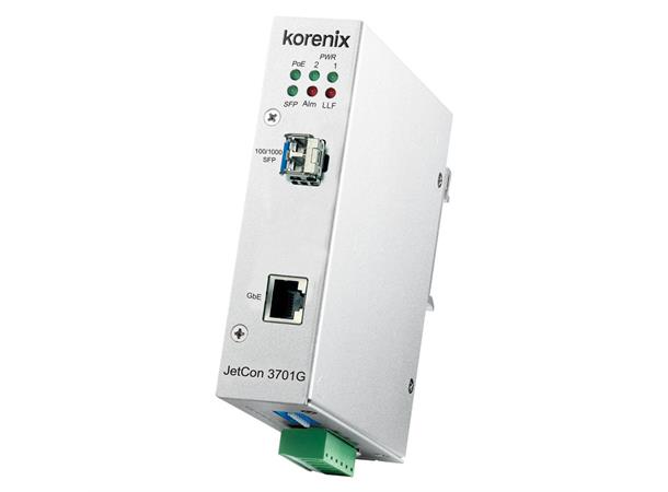 Korenix JetCon 3701G Konverter 1 Tx Gb 1 SFP PoE 10-60VDC 30W