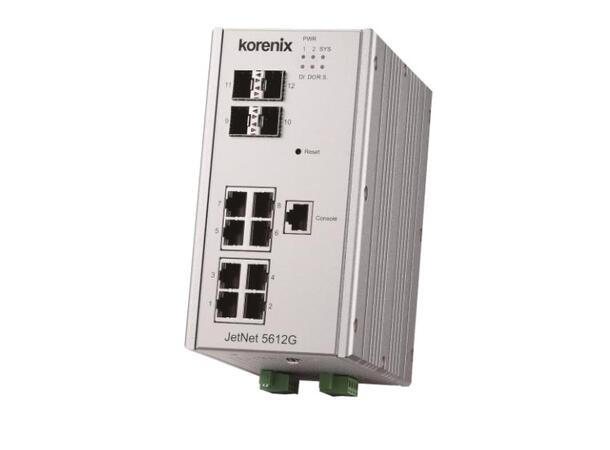 Korenix JetNet 5612G-4F 8 GbE + 4 Gigabit SFP Managed Switch