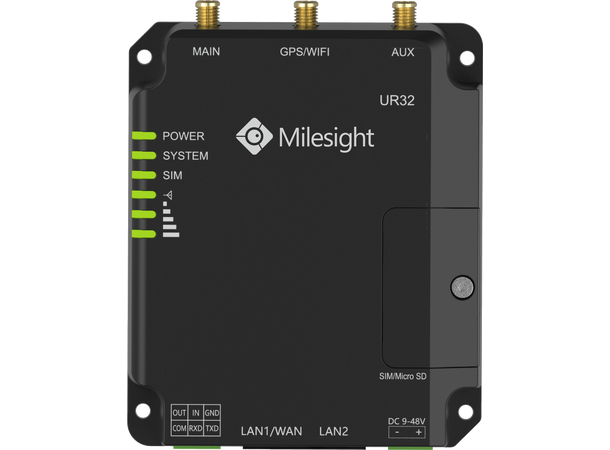 Milesight UR32-L04EU-P-W 4G,LTE-router 2xETH, 1xRS232, 1xDI/1xDO, Dual-SIM, PoE
