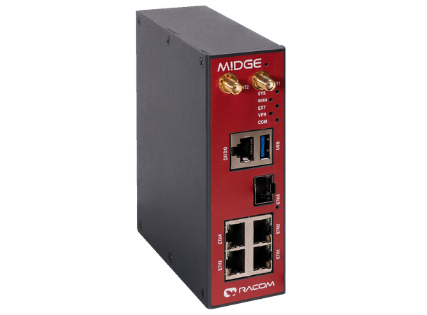 Racom MIDGE3 - Industrial Router 4xGbE, 1xSFP, 1xRS232/485, 3xDI/O
